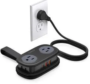 Travel Power Strip PD20W with 4 AC Outlets 3 USB Ports (1 USB-C), 4FT Flat Plug Extension Cord, Compact Portable Design for Business Travel, Cruise Ship Essentials-AP3 Travel Power Strip PD20W with 4 AC Outlets 3 USB Ports (1 USB-C), 4FT Flat Plug Extension Cord, Compact Portable Design for Business Travel, Cruise Ship Essentials-AP3