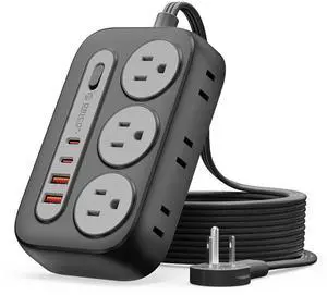 Surge Protector Power Strip, PD20W Multiple Outlets Extension Cord with 6 AC Outlets and 4 USB Charging Ports (2 USB-C), Flat Plug, 10Ft Mountable Outlet Extender for Office/Dorm ETL Listed- OG Surge Protector Power Strip, PD20W Multiple Outlets Extension Cord with 6 AC Outlets and 4 USB Charging Ports (2 USB-C), Flat Plug, 10Ft Mountable Outlet Extender for Office/Dorm ETL Listed- OG
