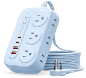 Surge Protector Power Strip, PD20W Multiple Outlets Extension Cord with 6 AC Outlets and 4 USB Charging Ports (2 USB-C), Flat Plug, 10Ft Mountable Outlet Extender for Office/Dorm ETL Listed- OG Surge Protector Power Strip, PD20W Multiple Outlets Extension Cord with 6 AC Outlets and 4 USB Charging Ports (2 USB-C), Flat Plug, 10Ft Mountable Outlet Extender for Office/Dorm ETL Listed- OG