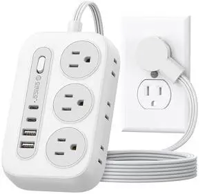 Surge Protector Power Strip, Multiple Outlets Extension Cord with 6 AC Outlets 2 USB-A and 2 USB-C Ports, 5 ft Flat Plug Power Strip, Mountable Outlet Extender for Dorm/Office/Home ETL Listed Surge Protector Power Strip, Multiple Outlets Extension Cord with 6 AC Outlets 2 USB-A and 2 USB-C Ports, 5 ft Flat Plug Power Strip, Mountable Outlet Extender for Dorm/Office/Home ETL Listed