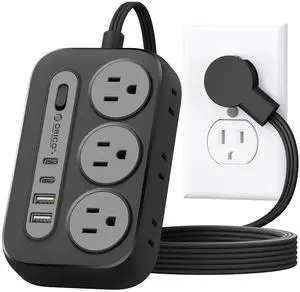 Surge Protector Power Strip, Multiple Outlets Extension Cord with 6 AC Outlets 2 USB-A and 2 USB-C Ports, 5 ft Flat Plug Power Strip, Mountable Outlet Extender for Dorm/Office/Home ETL Listed Surge Protector Power Strip, Multiple Outlets Extension Cord with 6 AC Outlets 2 USB-A and 2 USB-C Ports, 5 ft Flat Plug Power Strip, Mountable Outlet Extender for Dorm/Office/Home ETL Listed