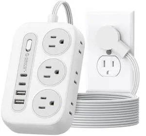 Surge Protector Power Strip, Multiple Outlets Extension Cord with 6 AC Outlets 2 USB-A and 2 USB-C Ports, 10 ft Flat Plug Power Strip, Mountable Outlet Extender for Dorm/Office/Home ETL Listed Surge Protector Power Strip, Multiple Outlets Extension Cord with 6 AC Outlets 2 USB-A and 2 USB-C Ports, 10 ft Flat Plug Power Strip, Mountable Outlet Extender for Dorm/Office/Home ETL Listed