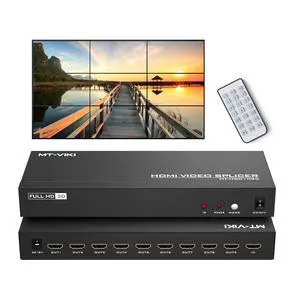 Video Wall Controller 3x3, HDMI Video Wall Support UHD 4K Input & 1080P Output for 9 TV Splicing Display, 9 Channel Video Wall Processor Video Wall Controller 3x3, HDMI Video Wall Support UHD 4K Input & 1080P Output for 9 TV Splicing Display, 9 Channel Video Wall Processor