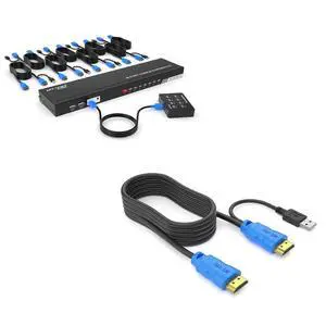 1 PCS 8 Port KVM Switch HDMI + 1 PCS 10ft HDMI KVM Cable 1 PCS 8 Port KVM Switch HDMI + 1 PCS 10ft HDMI KVM Cable