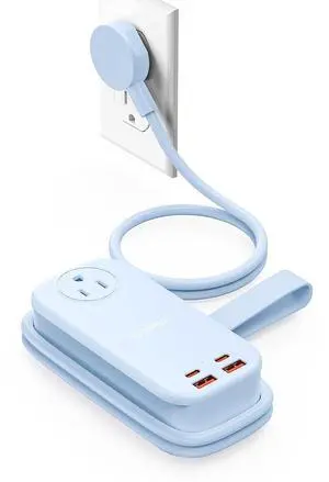 100W GaN Power Strip for Laptop, 6 in 1 Multiple Outlets Extension Cord(2 AC Outlets, 2 USB-A, 2 USB-C Ports), 5ft Wrapped Flat Plug for Travel/Office ETL Listed 100W GaN Power Strip for Laptop, 6 in 1 Multiple Outlets Extension Cord(2 AC Outlets, 2 USB-A, 2 USB-C Ports), 5ft Wrapped Flat Plug for Travel/Office ETL Listed