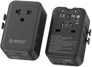 Ultra-Thin GaN Travel Adapter 25W, International Plug Adapter with 2 USB-C and 2 USB-A Ports, 5-in-1 Universal Power Adapter Worldwide for US EU UK AU 200+ Countries (2500W Max) - 1 Pack Ultra-Thin GaN Travel Adapter 25W, International Plug Adapter with 2 USB-C and 2 USB-A Ports, 5-in-1 Universal Power Adapter Worldwide for US EU UK AU 200+ Countries (2500W Max) - 1 Pack