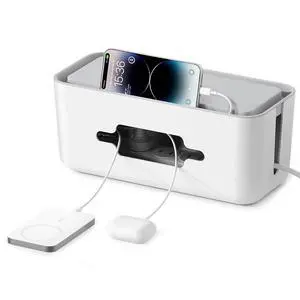 Cable Management Box, Cord Hider Box to Conceal Power Strips on Desk or Floor, Keeping Cords Tidy and Protected from Damage, Stylish Cable Organizers for Home, Office, School - PB01 Cable Management Box, Cord Hider Box to Conceal Power Strips on Desk or Floor, Keeping Cords Tidy and Protected from Damage, Stylish Cable Organizers for Home, Office, School - PB01