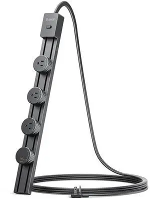 Power Strip Track Socket with Surge Protector, Track Outlet with Removable 3 AC Outlet Adapters 1875W & 1 USB-C PD 20W, 5 FT Flat Plug Extension Cord for Home Office Kitchen Power Strip Track Socket with Surge Protector, Track Outlet with Removable 3 AC Outlet Adapters 1875W & 1 USB-C PD 20W, 5 FT Flat Plug Extension Cord for Home Office Kitchen