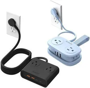 Travel Power Strip with USB C, 4 Outlets 3 USB Ports (1 USB C) with 4FT Wrapped Short Extension Cord Small Power Strip, Non Surge Protector for Travel, Cruise Ship-AP3 Travel Power Strip with USB C, 4 Outlets 3 USB Ports (1 USB C) with 4FT Wrapped Short Extension Cord Small Power Strip, Non Surge Protector for Travel, Cruise Ship-AP3