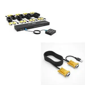 8 Port KVM Switch+ 16ft 2-in-1 VGA KVM Cable 8 Port KVM Switch+ 16ft 2-in-1 VGA KVM Cable