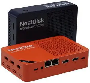 NestDisk Mini PC NAS, 4-Bay NVMe SSD, N150 Quad-Core 12GB DDR5, Dual 2.5GbE, Triple 4K@60Hz HDMI & USB-C, Personal Cloud Router Barebone (Orange,12GB+64GB+512GB SSD,Without USB Fan) NestDisk Mini PC NAS, 4-Bay NVMe SSD, N150 Quad-Core 12GB DDR5, Dual 2.5GbE, Triple 4K@60Hz HDMI & USB-C, Personal Cloud Router Barebone (Orange,12GB+64GB+512GB SSD,Without USB Fan)