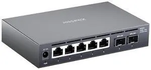 7 Port 2.5G Unmanaged Ethernet Switch with 2x10G SFP+ , 2.5 Gigabit Network Switch, 2.5Gb Ethernet Hub, Plug & Play, Metal Housing, Desktop/Wall-Mount 7 Port 2.5G Unmanaged Ethernet Switch with 2x10G SFP+ , 2.5 Gigabit Network Switch, 2.5Gb Ethernet Hub, Plug & Play, Metal Housing, Desktop/Wall-Mount