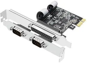 PCI Express DualSerial 1 Parallel Combo Card, PCIe to DB9 RS232 COM + DB25 LPT Printer Port Expansion Card with Low Profile Bracket, Industrial Controller Card for Desktop PC PCI Express DualSerial 1 Parallel Combo Card, PCIe to DB9 RS232 COM + DB25 LPT Printer Port Expansion Card with Low Profile Bracket, Industrial Controller Card for Desktop PC