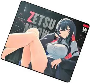 ZETSUMEOW JUE 2.0 XL Anime Gaming Mouse Pad, Micro-Woven Speed Surface, Japan-Made SlimFlex XSOFT Base, 490×420×4mm, Anime Art, Stitched Edges (Black) ZETSUMEOW JUE 2.0 XL Anime Gaming Mouse Pad, Micro-Woven Speed Surface, Japan-Made SlimFlex XSOFT Base, 490×420×4mm, Anime Art, Stitched Edges (Black)