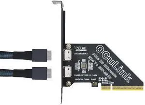 PCIe 4.0 x8 to Oculink External SFF-8612 Adapter Card with Dual 1meter Oculink Cables PCIe 4.0 x8 to Oculink External SFF-8612 Adapter Card with Dual 1meter Oculink Cables