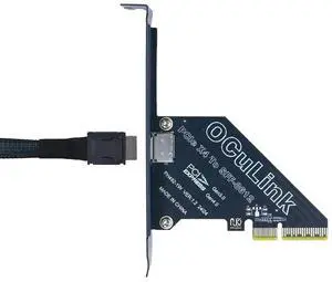 PCIe 4.0 x4 to Oculink External SFF-8612 Adapter Card with 1meter Oculink Cable PCIe 4.0 x4 to Oculink External SFF-8612 Adapter Card with 1meter Oculink Cable