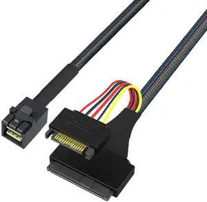 SFF-8643 to SFF-8639 + 15-Pin U.2 NVMe/SATA Adapter Cable 0.5M/1.64FT 24Gbps SAS PCIe 4.0 All-in-One Power+Data Link for U.2 SSDs, Servers, Storage Backplanes SFF-8643 to SFF-8639 + 15-Pin U.2 NVMe/SATA Adapter Cable 0.5M/1.64FT 24Gbps SAS PCIe 4.0 All-in-One Power+Data Link for U.2 SSDs, Servers, Storage Backplanes