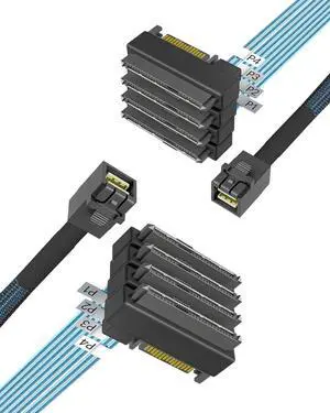 2Pack SFF-8643 to SFF-8482 + 15 Pin Integrated connectors Cable 0.5M/1.64FTSAS to SATA HDD/SSD Adapter, 12Gbps High-Speed Storage Cable for Servers, Storage Arrays, RAID Controllers 2Pack SFF-8643 to SFF-8482 + 15 Pin Integrated connectors Cable 0.5M/1.64FTSAS to SATA HDD/SSD Adapter, 12Gbps High-Speed Storage Cable for Servers, Storage Arrays, RAID Controllers