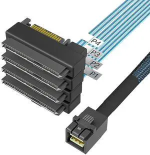 SFF-8643 to SFF-8482 + 15 Pin Integrated connectors Cable 1M/3.28FTSAS to SATA HDD/SSD Adapter, 12Gbps High-Speed Storage Cable for Servers, Storage Arrays, RAID Controllers SFF-8643 to SFF-8482 + 15 Pin Integrated connectors Cable 1M/3.28FTSAS to SATA HDD/SSD Adapter, 12Gbps High-Speed Storage Cable for Servers, Storage Arrays, RAID Controllers