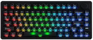 HE75 V2 TMR Hall Effect Gaming Keyboard w/Changeable Knob | Rapid Triggering, 8K Polling, 0.01mm Adjustable Actuation, Hybrid Hot-Swap, Creamy & Thocky, 2.4Ghz/BT for Mac/WIN (Black) HE75 V2 TMR Hall Effect Gaming Keyboard w/Changeable Knob | Rapid Triggering, 8K Polling, 0.01mm Adjustable Actuation, Hybrid Hot-Swap, Creamy & Thocky, 2.4Ghz/BT for Mac/WIN (Black)