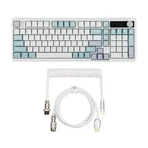 TH99 PRO 96% Mechanical Keyboard with Screen & Knob+Puff Aviator Coiled USB Cable TH99 PRO 96% Mechanical Keyboard with Screen & Knob+Puff Aviator Coiled USB Cable