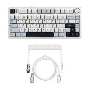 x Aula F75 Gasket Mechanical Keyboard with Five-Layer Padding&Knob + Puff Aviator Coiled USB Cable x Aula F75 Gasket Mechanical Keyboard with Five-Layer Padding&Knob + Puff Aviator Coiled USB Cable