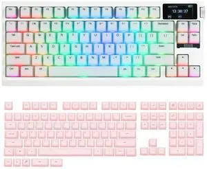 G84 PRO Wireless Gaming Keyboard with Screen&Knob+AegisSil Keycap Set, Silicone Material G84 PRO Wireless Gaming Keyboard with Screen&Knob+AegisSil Keycap Set, Silicone Material