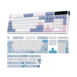 TH108 PRO Full Size Mechanical Keyboard with Screen & Knob+LINDSEYSZN Azure Dragon SZN Keycaps Set TH108 PRO Full Size Mechanical Keyboard with Screen & Knob+LINDSEYSZN Azure Dragon SZN Keycaps Set
