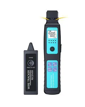 Battery-Powered Fiber Optic Identifier Tool Power Meter -50-26dBm & Red Light & Cable Tracer, 5-in-1 Clamp for Single/Multi-Mode Fiber Direction Detection Battery-Powered Fiber Optic Identifier Tool Power Meter -50-26dBm & Red Light & Cable Tracer, 5-in-1 Clamp for Single/Multi-Mode Fiber Direction Detection