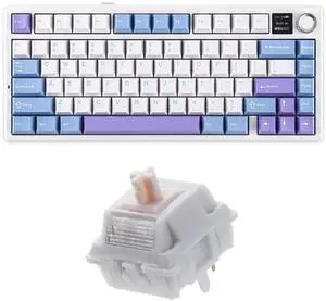 X Aula F75 MAX Wireless Mechanical Keyboard with TFT Screen and Knob+Cream Marble 47gf Gaming Keyboard Switches X Aula F75 MAX Wireless Mechanical Keyboard with TFT Screen and Knob+Cream Marble 47gf Gaming Keyboard Switches