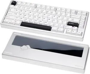 WOBKEY Rainy 75 CNC Aluminum HMX/JWK/Cocoa Switches Triple-Mode Connectivity Mechanical Keyboard with Superior Acoustics, RGB/PP/Mirrored Glass/3500mAh/Violet Switch (Standard - Silver) WOBKEY Rainy 75 CNC Aluminum HMX/JWK/Cocoa Switches Triple-Mode Connectivity Mechanical Keyboard with Superior Acoustics, RGB/PP/Mirrored Glass/3500mAh/Violet Switch (Standard - Silver)