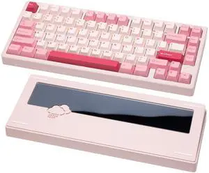 WOBKEY Rainy 75 CNC Aluminum HMX/JWK/Cocoa Switches Triple-Mode Connectivity Mechanical Keyboard with Superior Acoustics, RGB/PP/Mirrored Glass/3500mAh/Violet Switch (Standard - Pink) WOBKEY Rainy 75 CNC Aluminum HMX/JWK/Cocoa Switches Triple-Mode Connectivity Mechanical Keyboard with Superior Acoustics, RGB/PP/Mirrored Glass/3500mAh/Violet Switch (Standard - Pink)