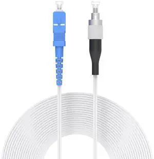 SC/UPC to FC/UPC Fiber Optic Internet Cable, Indoor Single Mode Simplex - 9/125um FTTH Fiber Patch Cable (295ft/90Meters) Jumper Leather Optical Patch Cord LSZH White SC/UPC to FC/UPC Fiber Optic Internet Cable, Indoor Single Mode Simplex - 9/125um FTTH Fiber Patch Cable (295ft/90Meters) Jumper Leather Optical Patch Cord LSZH White