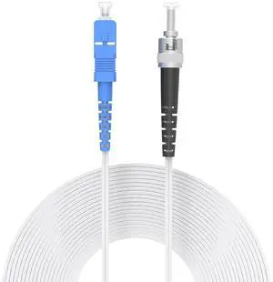 Indoor Fiber Patch Cable,(820ft/250Meters) Single Mode Simplex 9/125um FTTH Fiber Optic Cable Jumper Optical Patch Cord, SC/UPC to ST/UPC Fiber Optic Internet Leather Cable LSZH White Indoor Fiber Patch Cable,(820ft/250Meters) Single Mode Simplex 9/125um FTTH Fiber Optic Cable Jumper Optical Patch Cord, SC/UPC to ST/UPC Fiber Optic Internet Leather Cable LSZH White