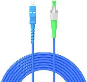 Fiber Optic Internet Cable SC/UPC to FC/APC Indoor Armored Single Mode Simplex - 9/125m Fiber Optic Jumper Optical Patch Cord -OS1/OS2 Compatible, 35Meters/114ft LSZH Blue Fiber Optic Internet Cable SC/UPC to FC/APC Indoor Armored Single Mode Simplex - 9/125m Fiber Optic Jumper Optical Patch Cord -OS1/OS2 Compatible, 35Meters/114ft LSZH Blue
