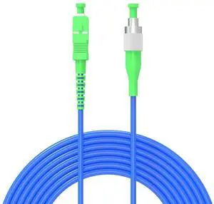 SC/APC to FC/APC, Fiber Optic Internet Cable 50Meters/165ft Indoor Armored Single Mode Simplex - 9/125m Jumper Optical Patch Cord -OS1/OS2 Compatible,LSZH Blue SC/APC to FC/APC, Fiber Optic Internet Cable 50Meters/165ft Indoor Armored Single Mode Simplex - 9/125m Jumper Optical Patch Cord -OS1/OS2 Compatible,LSZH Blue