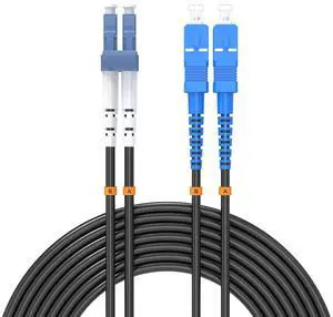 LC/UPC to SC/UPC Outdoor Armored Fiber Patch Cable,Simplex - 9/125m Fiber Optic Jumper Optical Patch Cord,18Meter/59ft Industrial Single Mode Duplex Fiber Optic Internet Cables TPU Black LC/UPC to SC/UPC Outdoor Armored Fiber Patch Cable,Simplex - 9/125m Fiber Optic Jumper Optical Patch Cord,18Meter/59ft Industrial Single Mode Duplex Fiber Optic Internet Cables TPU Black