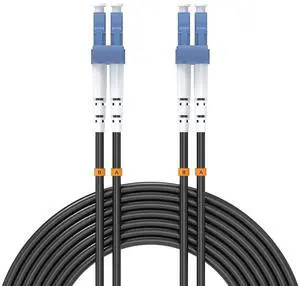 40 Meters LC to LC UPC Outdoor Armored Fiber Patch Cable, 9/125um Single Mode Duplex Fiber Optic Internet Cables, Jumper Optical Patch Cord, (40M/131ft), TPU Black 40 Meters LC to LC UPC Outdoor Armored Fiber Patch Cable, 9/125um Single Mode Duplex Fiber Optic Internet Cables, Jumper Optical Patch Cord, (40M/131ft), TPU Black
