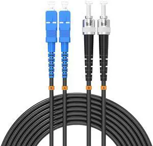 SC to ST UPC Outdoor Armored Fiber Patch Cable, Single Mode Duplex Fiber Optic Internet Cable, Fiber Optic Jumper Optical Patch Cord - 9/125um - 10Meter/32.8ft, TPU Black SC to ST UPC Outdoor Armored Fiber Patch Cable, Single Mode Duplex Fiber Optic Internet Cable, Fiber Optic Jumper Optical Patch Cord - 9/125um - 10Meter/32.8ft, TPU Black