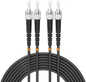 ST UPC to ST Armored Outdoor Fiber Optic Cable, 80Meter/262.47ft Single Mode Duplex Fiber Jumper Optical Patch Cord, Simplex - 9/125um Industrial Fiber Optic Internet Cables, TPU Black ST UPC to ST Armored Outdoor Fiber Optic Cable, 80Meter/262.47ft Single Mode Duplex Fiber Jumper Optical Patch Cord, Simplex - 9/125um Industrial Fiber Optic Internet Cables, TPU Black