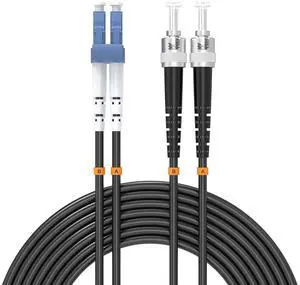 LC to ST UPC Fiber Optic Internet Cables, Simplex - 9/125m Fiber Optic Jumper Optical Patch Cord,TPU Black Industrial Outdoor Armored Single Mode Cord Patch Cable (40Meter/131ft) LC to ST UPC Fiber Optic Internet Cables, Simplex - 9/125m Fiber Optic Jumper Optical Patch Cord,TPU Black Industrial Outdoor Armored Single Mode Cord Patch Cable (40Meter/131ft)