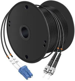 LC to ST UPC Fiber Optic Internet Cables, Duplex - 9/125m Fiber Optic Jumper Optical Patch Cord,TPU Black Industrial Outdoor Armored Single Mode Cord Patch Cable (200Meter/656ft) LC to ST UPC Fiber Optic Internet Cables, Duplex - 9/125m Fiber Optic Jumper Optical Patch Cord,TPU Black Industrial Outdoor Armored Single Mode Cord Patch Cable (200Meter/656ft)