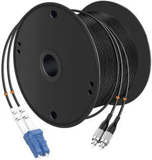 LC/PUC to FC/PUC Outdoor Armored Fiber Patch Cable, Single Mode Duplex Fiber Optic Cable Jumper Optical Patch Cord, 250Meter/820ft Simplex - 9/125m TPU Black Fiber Optic Internet Cables LC/PUC to FC/PUC Outdoor Armored Fiber Patch Cable, Single Mode Duplex Fiber Optic Cable Jumper Optical Patch Cord, 250Meter/820ft Simplex - 9/125m TPU Black Fiber Optic Internet Cables