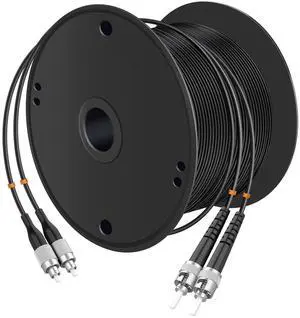 FC to ST UPC Outdoor Armored Fiber Patch Cable 100Meter/328ft Single Mode Duplex Fiber Optic Internet Cables TPU Black Simplex - 9/125um Industrial Fiber Optic Jumper Optical Patch Cord FC to ST UPC Outdoor Armored Fiber Patch Cable 100Meter/328ft Single Mode Duplex Fiber Optic Internet Cables TPU Black Simplex - 9/125um Industrial Fiber Optic Jumper Optical Patch Cord