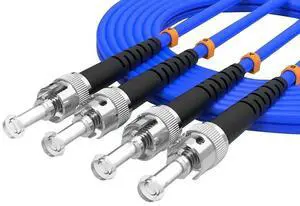 6Meters, ST to ST, Armored Single Mode Duplex Fiber Optic Cables ST-ST Patch Cord Jumper SM SX 19.6FT Blue 6Meters, ST to ST, Armored Single Mode Duplex Fiber Optic Cables ST-ST Patch Cord Jumper SM SX 19.6FT Blue
