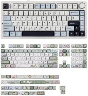 Aula F75 PRO 75% Gaming Keyboard with KiiBoom Sprout Picnic Keycap Set Aula F75 PRO 75% Gaming Keyboard with KiiBoom Sprout Picnic Keycap Set