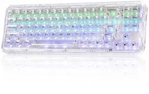 X71 Wireless Hot Swappable Transparent Mechanical Keyboard with Clear Keycaps, 68% Layout, BT5.0/2.4 X71 Wireless Hot Swappable Transparent Mechanical Keyboard with Clear Keycaps, 68% Layout, BT5.0/2.4