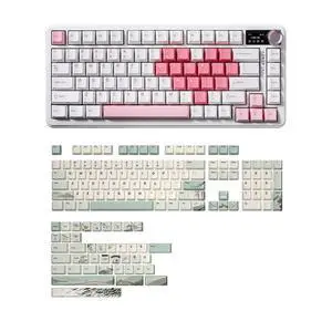 B75 PRO MAX Wireless Mechanical Keyboard(White Heart, Cocoa Cream V2 Switch),Spring Tea Keycap Cherr B75 PRO MAX Wireless Mechanical Keyboard(White Heart, Cocoa Cream V2 Switch),Spring Tea Keycap Cherr
