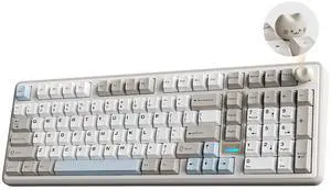 B98 PRO QMK/VIA Wireless Mechanical Gaming Keyboard,96% Layout with Numpad and Cute Cat Knob, BT/2.4 B98 PRO QMK/VIA Wireless Mechanical Gaming Keyboard,96% Layout with Numpad and Cute Cat Knob, BT/2.4