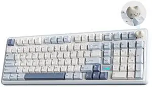 B98 PRO QMK/VIA Wireless Mechanical Gaming Keyboard,96% Layout with Numpad and Cute Cat Knob, BT/2.4 B98 PRO QMK/VIA Wireless Mechanical Gaming Keyboard,96% Layout with Numpad and Cute Cat Knob, BT/2.4